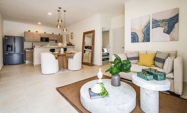 Departamento en venta en Puerto Morelos de 2 habitaciones a 10 minutos de la playa