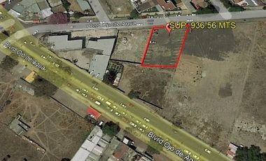 RENTA TERRENO COMERCIAL HACIENDA OJO DE AGUA SUP. 936.56 MTS
