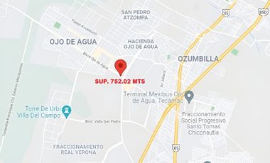 Terreno en renta, en Hacienda Ojo de Agua. Sup. 752.02 m2