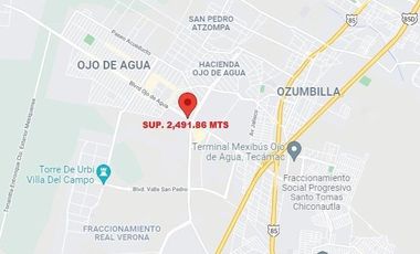 RENTA TERRENO COMERCIAL EN OJO DE AGUA SUP. 2,061.38 MTS
