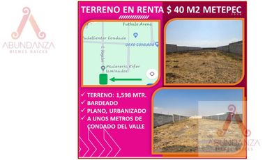 Terreno en Renta San Miguel Totocuitlapilco