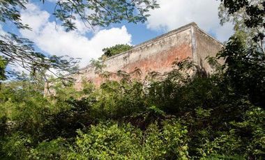 En venta terreno con casona y cenote en Temozón