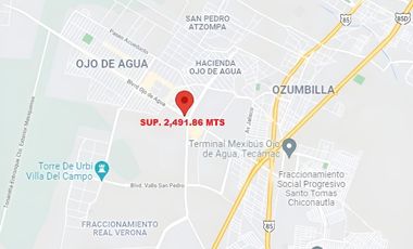 Terreno en  Renta en Ojo de Agua, Tecámac, Edo. Méx. Sup. 2,491.86 m2