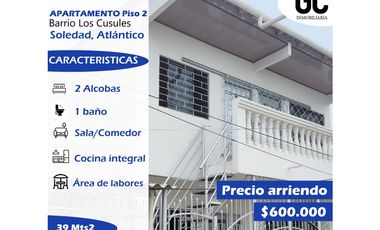 Se arrienda apartamento piso 2- los cusules - Soledad