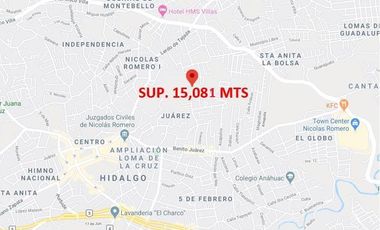 TERRENO VILLA NICOLÁS ROMERO  SUP. 15,081.68 MTS