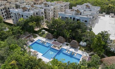 Departamento en venta en Puerto Morelos de 2 habitaciones a 10 minutos de la playa