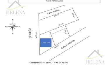 Bodega a pie de calle en una superficie de 14m x 14m