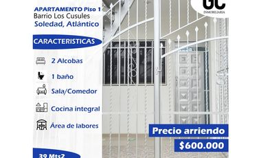 Se arrienda apartamento piso 1 - los cusules - Soledad