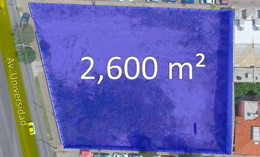 Terreno en Renta Av. Universidad, Ags. 2600 m²
