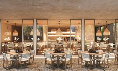 DEPARTAMENTO EN VENTA EN TULUM  1 HABITACION/ LOBBY/ RESTAURANTE/ BAR/ PISCINA