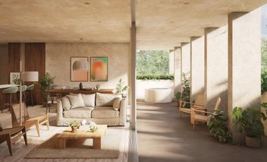 DEPARTAMENTO EN VENTA EN TULUM  1 HABITACION/ LOBBY/ RESTAURANTE/ BAR/ PISCINA