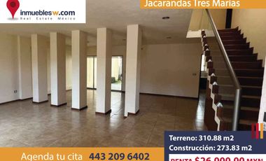 CASA EN RENTA EN JACARANDAS TRES MARIAS, MORELIA