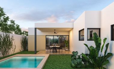 CASA 1 PISO  DE DOS RECAMARAS MODELO AUREA VENTA MERIDA CONKAL