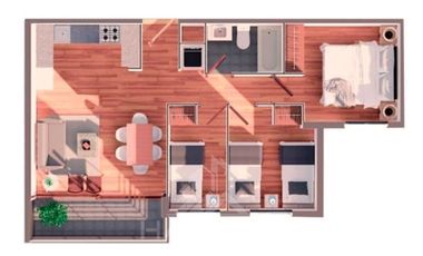Departamento en Venta en PARQUE TRES VOLCANES LLANQUIHUE