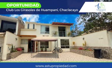 VENTA CASA  CLUB LOS GIRASOLES CHACLACAYO