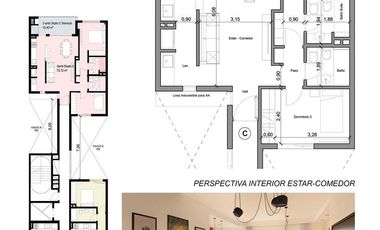 Venta de departamento 3 ambientes con balcón y parrilla en Wilde