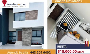 CASA EN RENTA EN LOMALTA TRES MARIAS, MORELIA