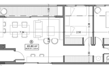 Departamento de tres ambientes en Venta en el Centro de Wilde