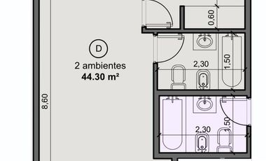 Departamento monoambiente a la venta en Wilde Centro