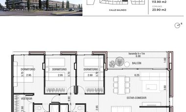 Departamento en venta Funes Galinda de 3 dormitorios