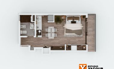 Departamento-venta 1 dormitorio-contrafrente-45  metros-Pozo -Avenida 7-La Plata