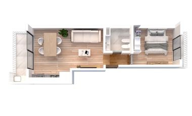 Departamento en Venta, 2 Ambientes - Quilmes centro. En pozo
