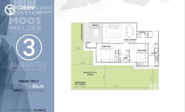 Departamento 3 ambientes en venta Escobar