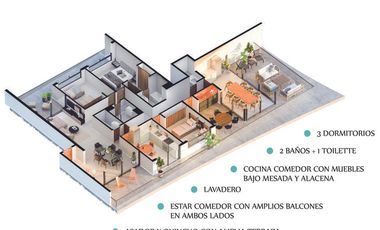 Exclusivo Departamento con quincho, terraza y asador propio - Cerro De Las Rosas