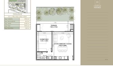 Exelente departamento en venta 2 ambientes ,PB con terraza| Palmeras Campus