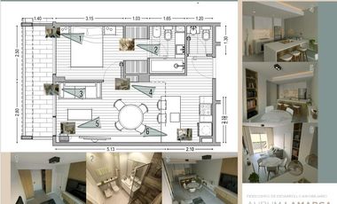 Venta - Departamento en pozo  - 2 Ambientes c/balcón - Villa Santa Rita