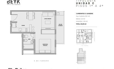 Departamento de 2 Ambientes en Venta en Belgrano