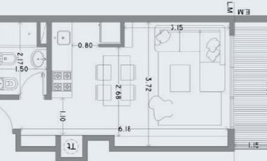 Departamento  en venta 1 dormitorio 45  metros-frente-Pozo - Avenida 7-La Plata