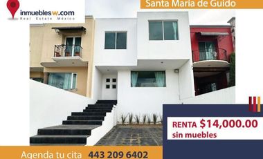 CASA EN RENTA EN SANTA MARIA DE GUIDO, MORELIA
