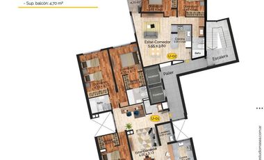 Venta Departamento 3 dormitorios en Lourdes