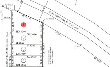 Terreno apto comercial sobre la colectora de RP34S