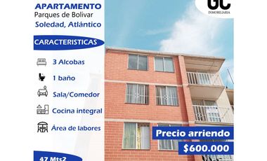 Se arrienda apartamento Parque de bolivar - Soledad