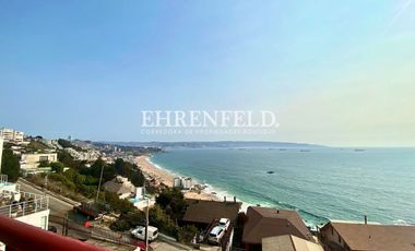 Sector El Encanto, Reñaca. Departamento amoblado con vista al mar.