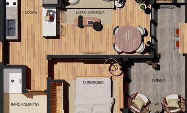 Venta de Departamento 2 ambientes con balcón y parrilla en Bernal