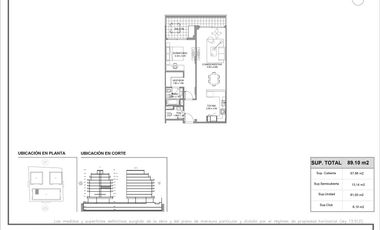 Departamento 2 Ambientes en Vicente López Río Amplia Vista