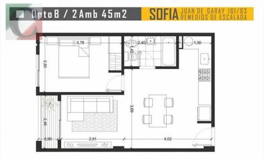 Departamento  2 ambientes con balcon - Apto credito - Escalada centro