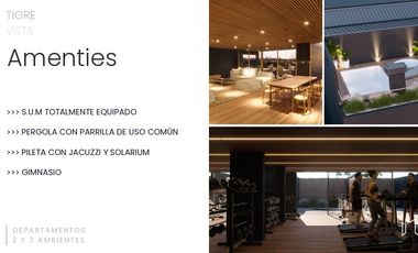 Venta Departamentos a estrenar 3 ambientes categoría - Tigre - con amenities cod 1j rp