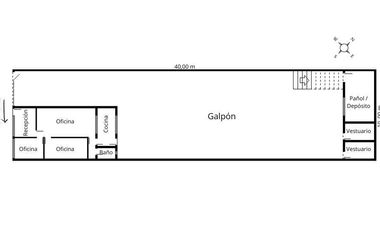 Galpón sobre lote de 10x40