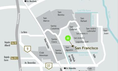 Lote a la laguna en venta en San Francisco.