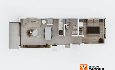 Departamento venta 1 dormitorio-42 metros-Frente-Pozo-Tribunales-La Plata