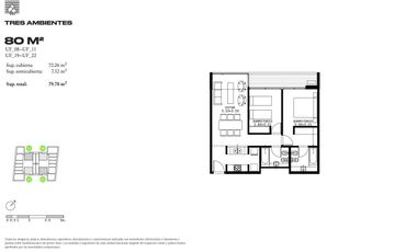 Departamento en VENTA a Estrenar 3 ambientes en  Vicente López DOMUS PARQUE