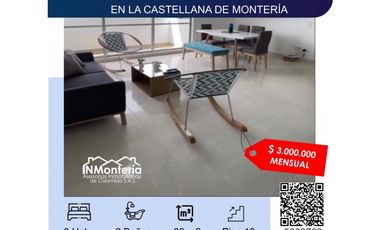 SE ARRIENDA APARTAMENTO AMOBLADO EN  LA CASTELLANA MONTERIA