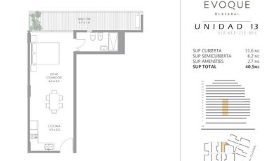 EVOQUE OLAZABAL - Monoambiente - Venta - Villa Urquiza - Full amenities.