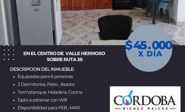 Departamento Amoblado por temporada - Valle Hermoso