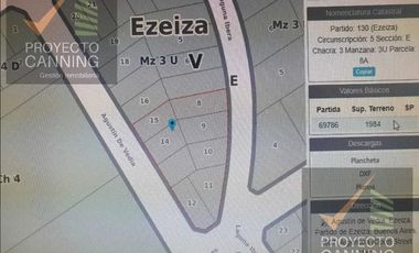 RETASADA!! Terreno en Canning Ezeiza ideal Inversor