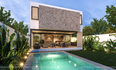 CASA PRE VENTA MERIDA EN PRIVADA PRADERAS DEL MAYAB 3 RECAMARAS CON PISCINA